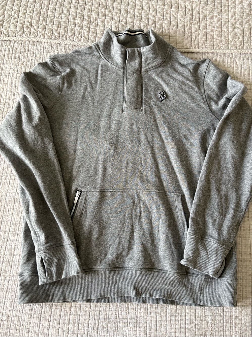 Fourlaps x Peloton Men’s Quarter-Zip Gray Sweatshirt Like New